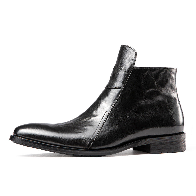 Padded men's Chelsea boots made of leather
