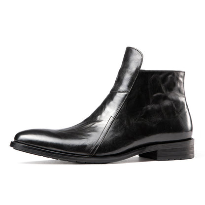 Padded men's Chelsea boots made of leather