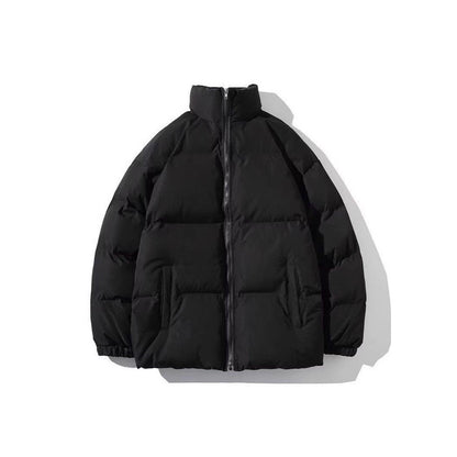 Padded men's quilted jacket with stand-up collar