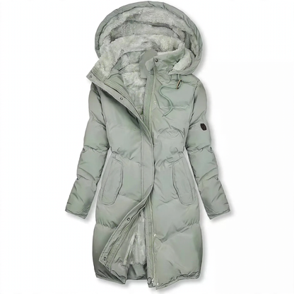 Padded women's jacket with fur collar