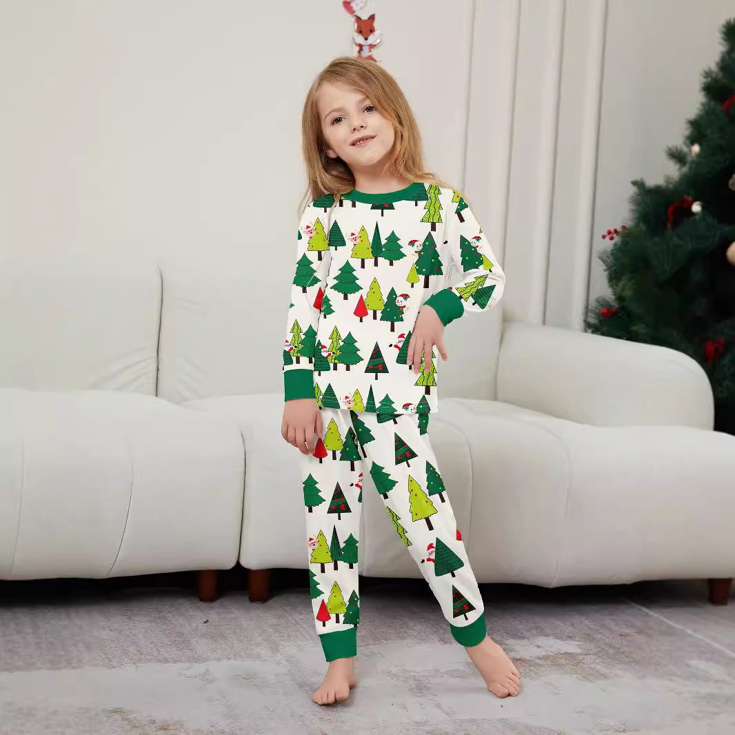 Christmas Family Pajama Set with Christmas Tree Print