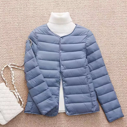 Light women's quilted jacket, short, tailored