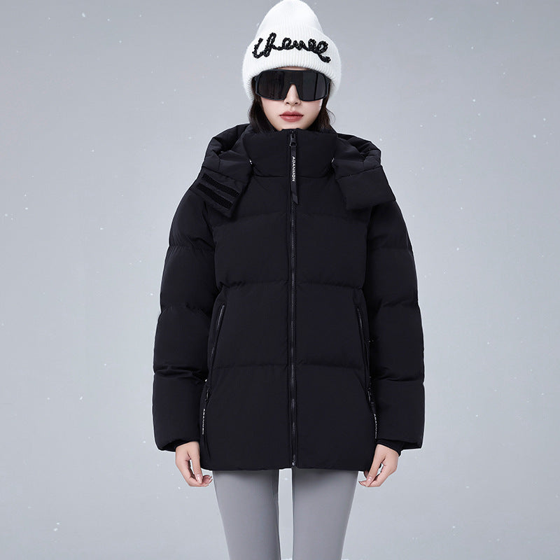 Short, extra thick down jacket for women