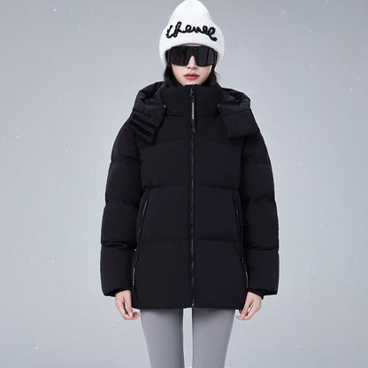 Short, extra thick down jacket for women
