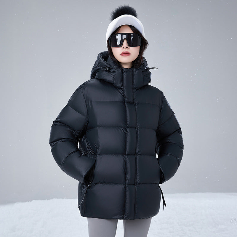 Short down jacket with white duck down