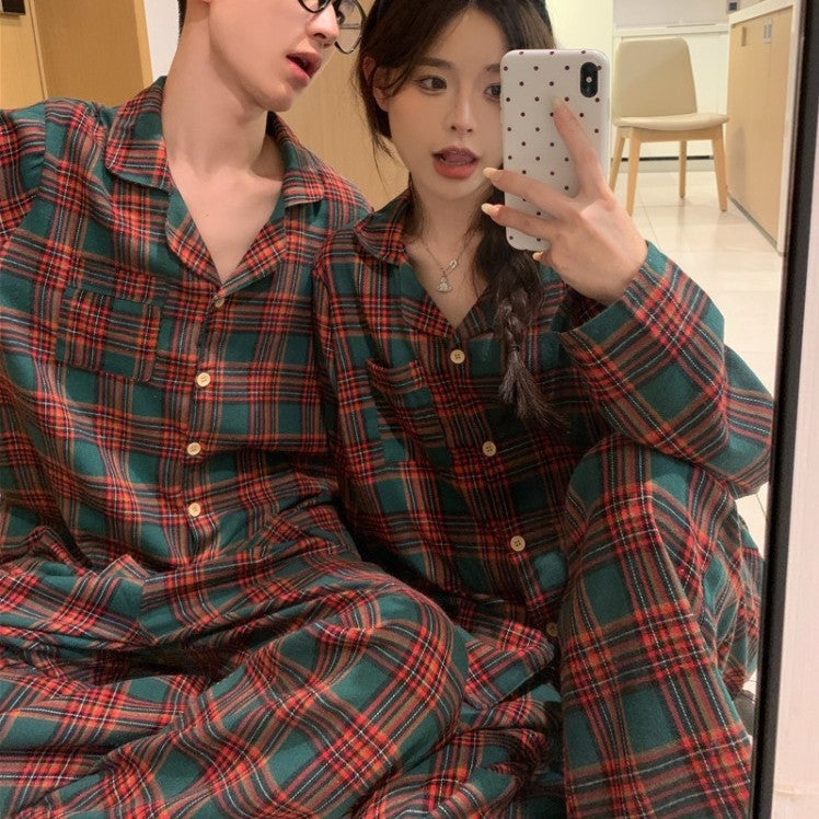 Pair-house suit set, lined, checkered, autumn and winter