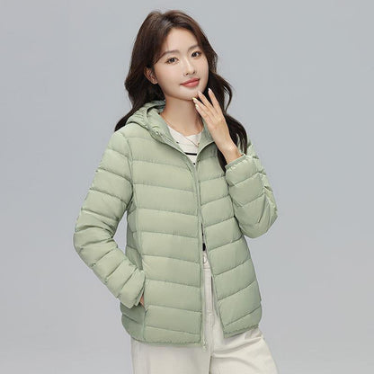 Lightweight down jacket with hood for women