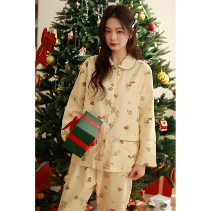 Women's House Suit, Cotton, Brushed, Christmas Motif