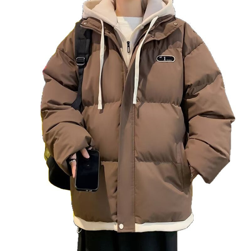 Men's winter jacket, hood, padded, loose fit