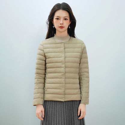 Light women's down jacket, simple design