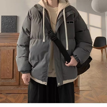 Men's winter jacket, hood, padded, loose fit