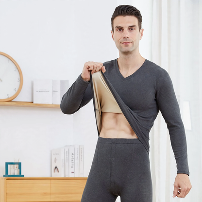 Men's Thermal Underwear Set, lined, V-neck or Round Neck
