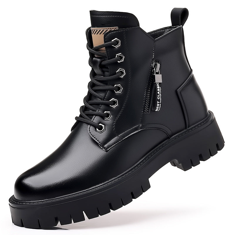Padded men's winter boots, water-repellent