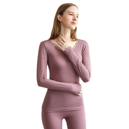 Women's Thermal Underwear Set, ribbed, striped