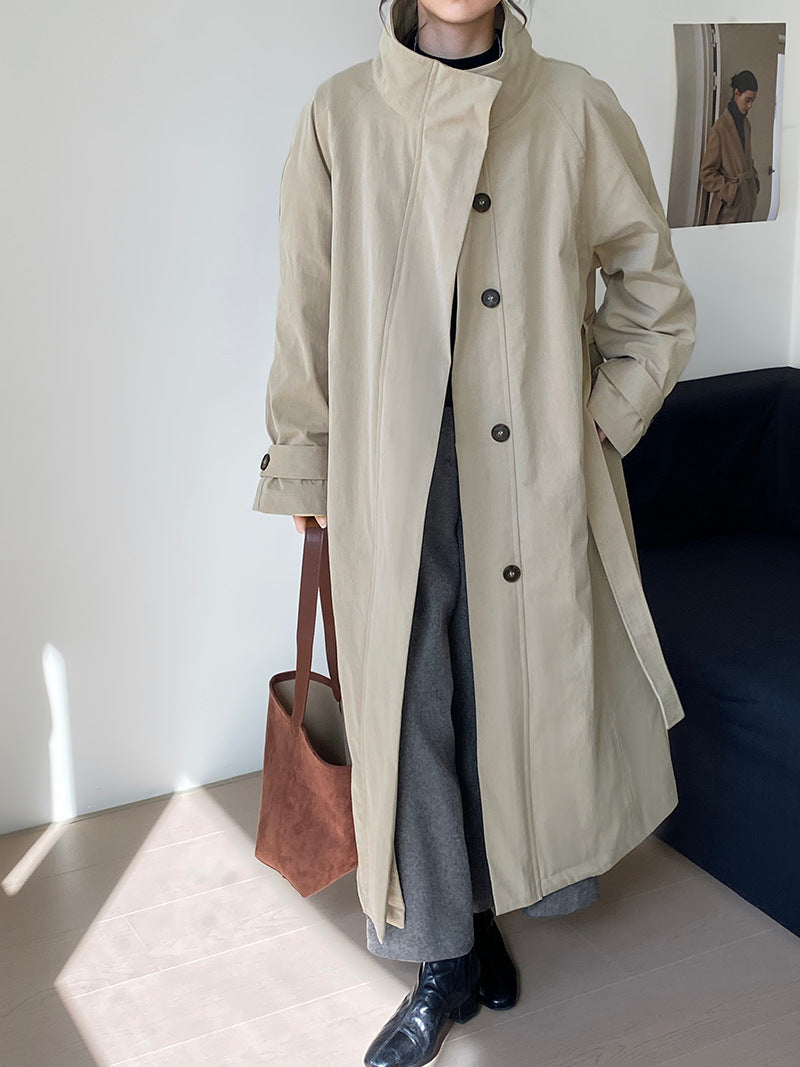 Women's trench coat with down inner lining