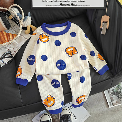 Kids' Pajama Set, Cotton, Jacquard Pattern