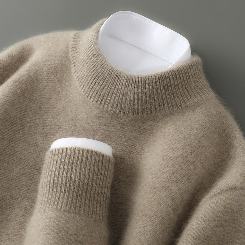 Half-high collar knit sweater for men