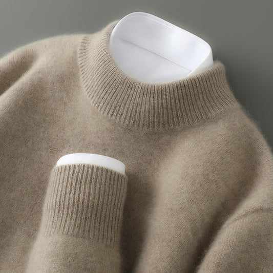 Half-high collar knit sweater for men