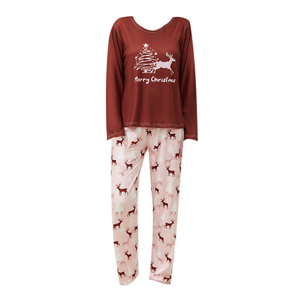 Women's pajamas, round neck, for autumn and winter