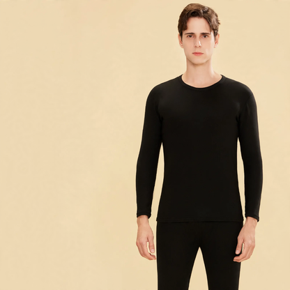 Thermo set made of wool and silk, brushed on both sides