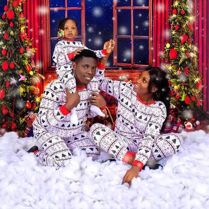 Christmas pajamas set with striped pattern