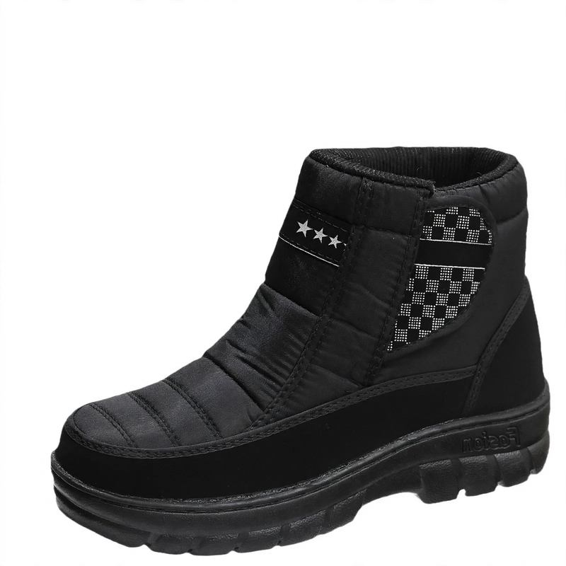 Padded men's winter boots, mid-height shaft