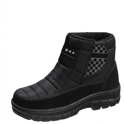Padded men's winter boots, mid-height shaft