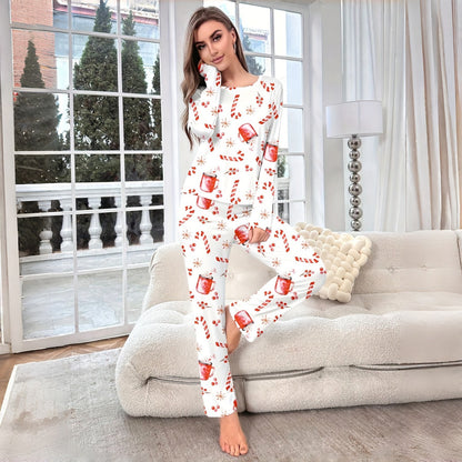 Women's Pajama Set, Long Sleeve, Christmas Design, Round Neck