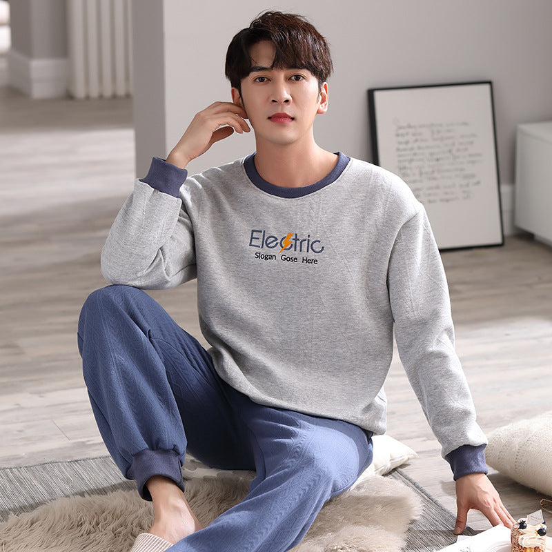 Padded men's pajama set, warm and comfortable