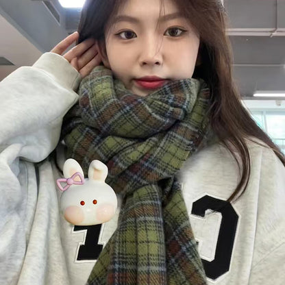 Checked winter scarf in college style