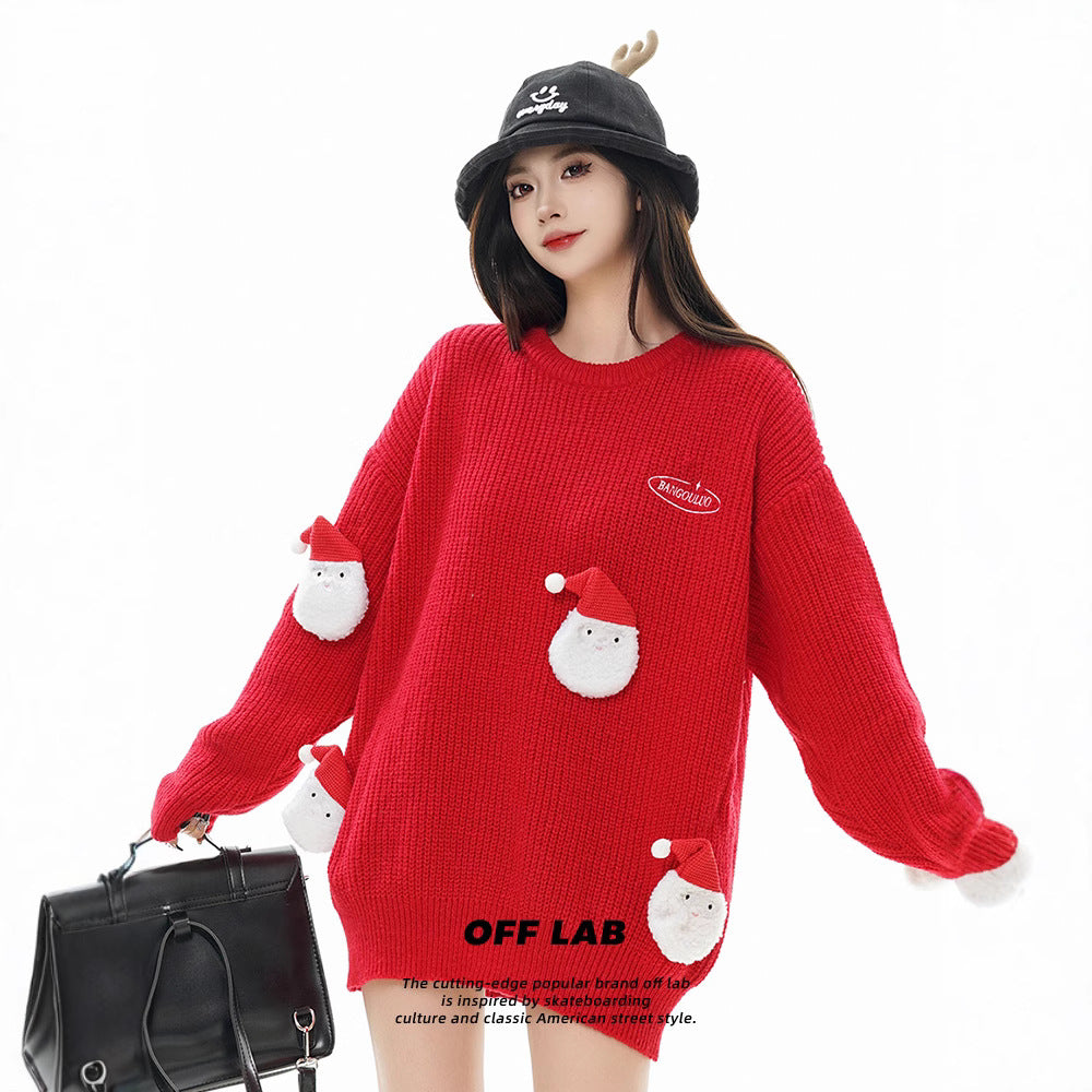 Retro Christmas Knit Sweater for Couples, Thickened