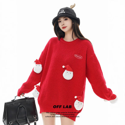 Retro Christmas Knit Sweater for Couples, Thickened