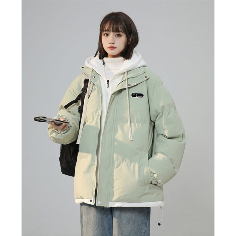 Fleece-lined women's winter jacket in layered look
