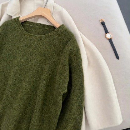 Vintage knit sweater in avocado green