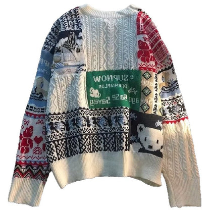 Locker knit sweater in Japanese style for couples