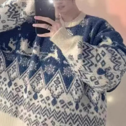 Loose knit sweater for couples