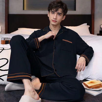 Men's house suit made of cotton, long-sleeved