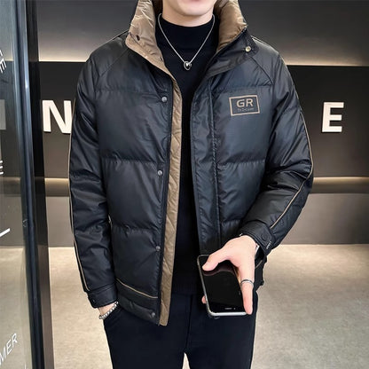 Solid color men's down jacket, padded