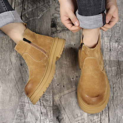 Men's leather Chelsea boots in vintage style