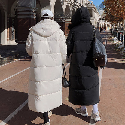 Longer, padded women's coat, knee-length