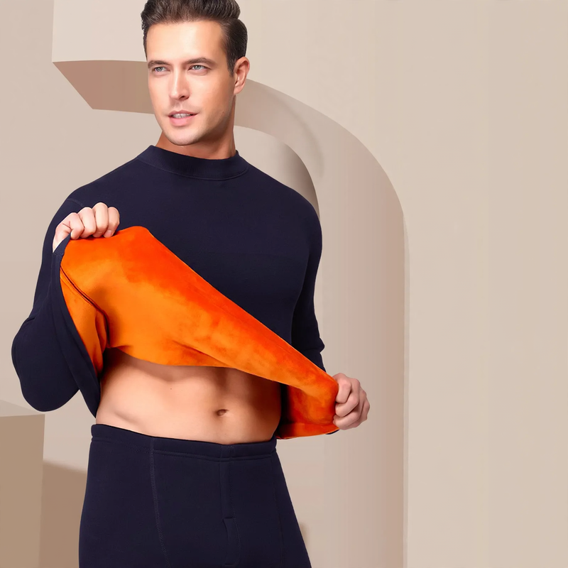 Men's Thermal Underwear Set, Lined, Round Neck