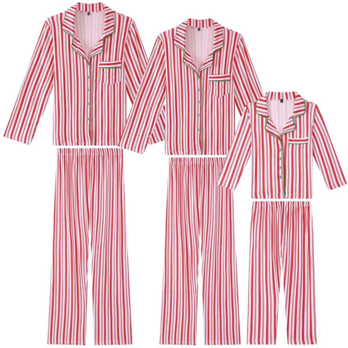 Family Pajama Set, Stripe Design, Christmas