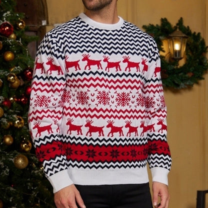 Christmas sweater with snowflake and reindeer motif