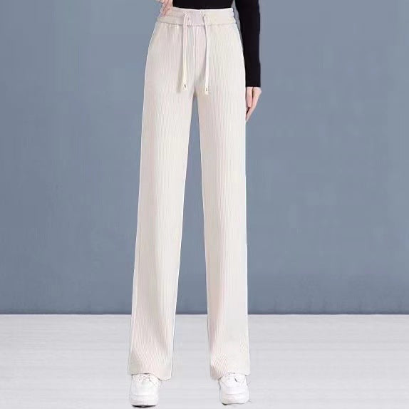 Women's corduroy pants, lined, straight cut