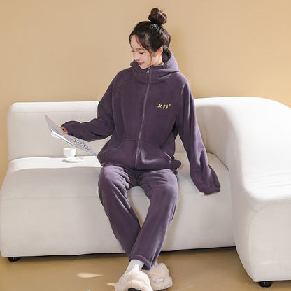 Padded Flannel Loungewear Set for Women