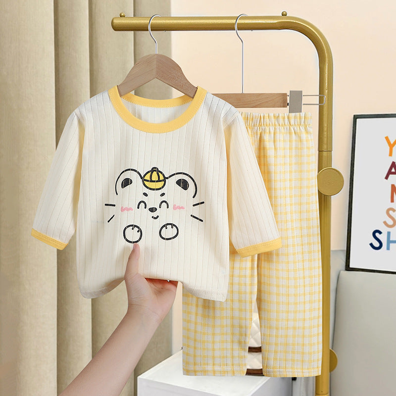 Light children's house suit sets made of cotton