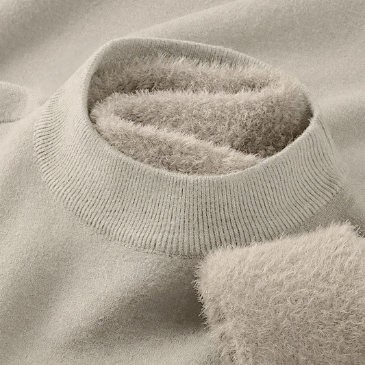 Men's pullover with standing collar made of modal wool blend