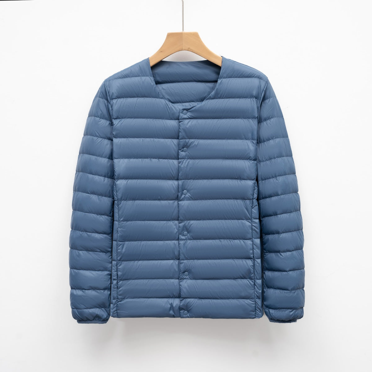 Light men's down jacket, round neck, thin