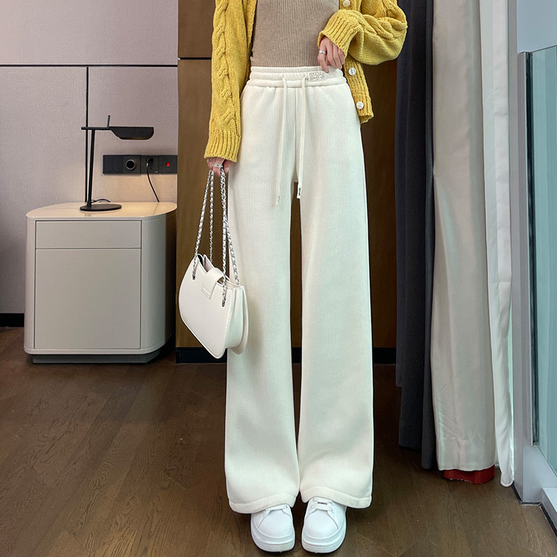 Narrow chenille cord pants for women
