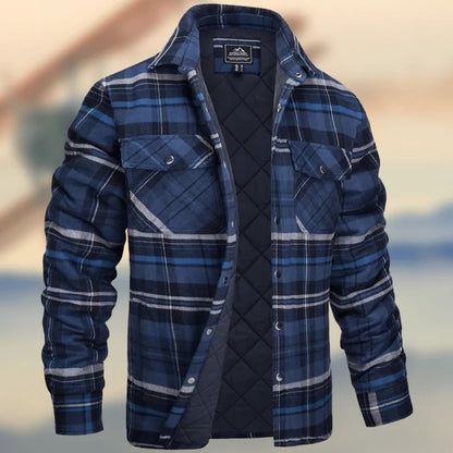 Men's hooded jacket, checkered, lined